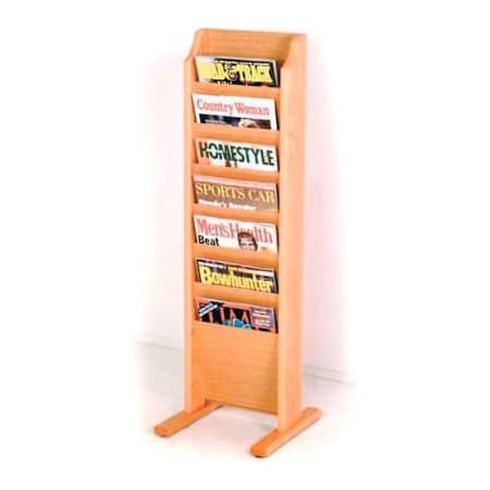 Wooden Mallet Wooden Mallet Cascade Free-Standing 7 Pocket Magazine Rack, Light Oak MR7-FSLO